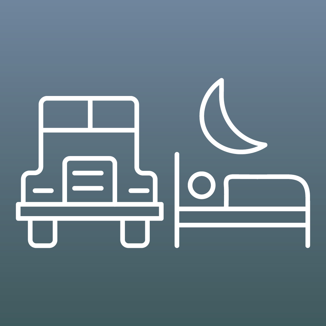 Spending weekly rest period in truck